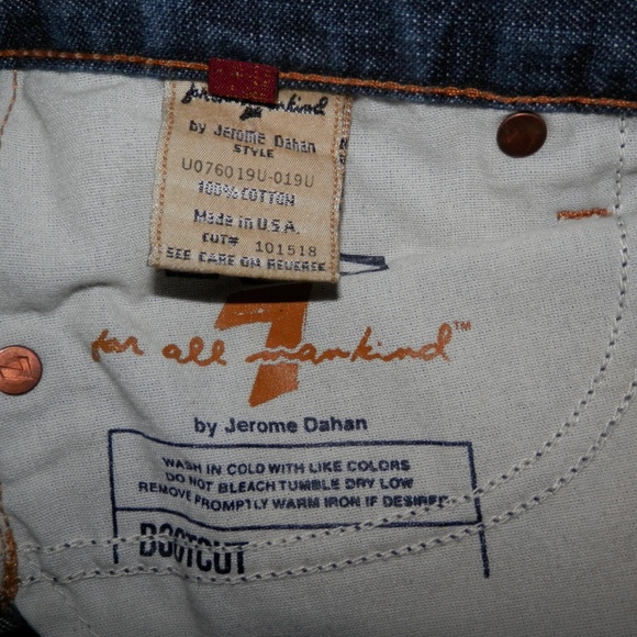 7 For All Mankind 28 x 31.5 Low Rise Bootcut Jeans E490 - Picture 8 of 10